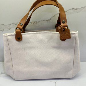 Stylish Cream Mini Bag with Tan Handles